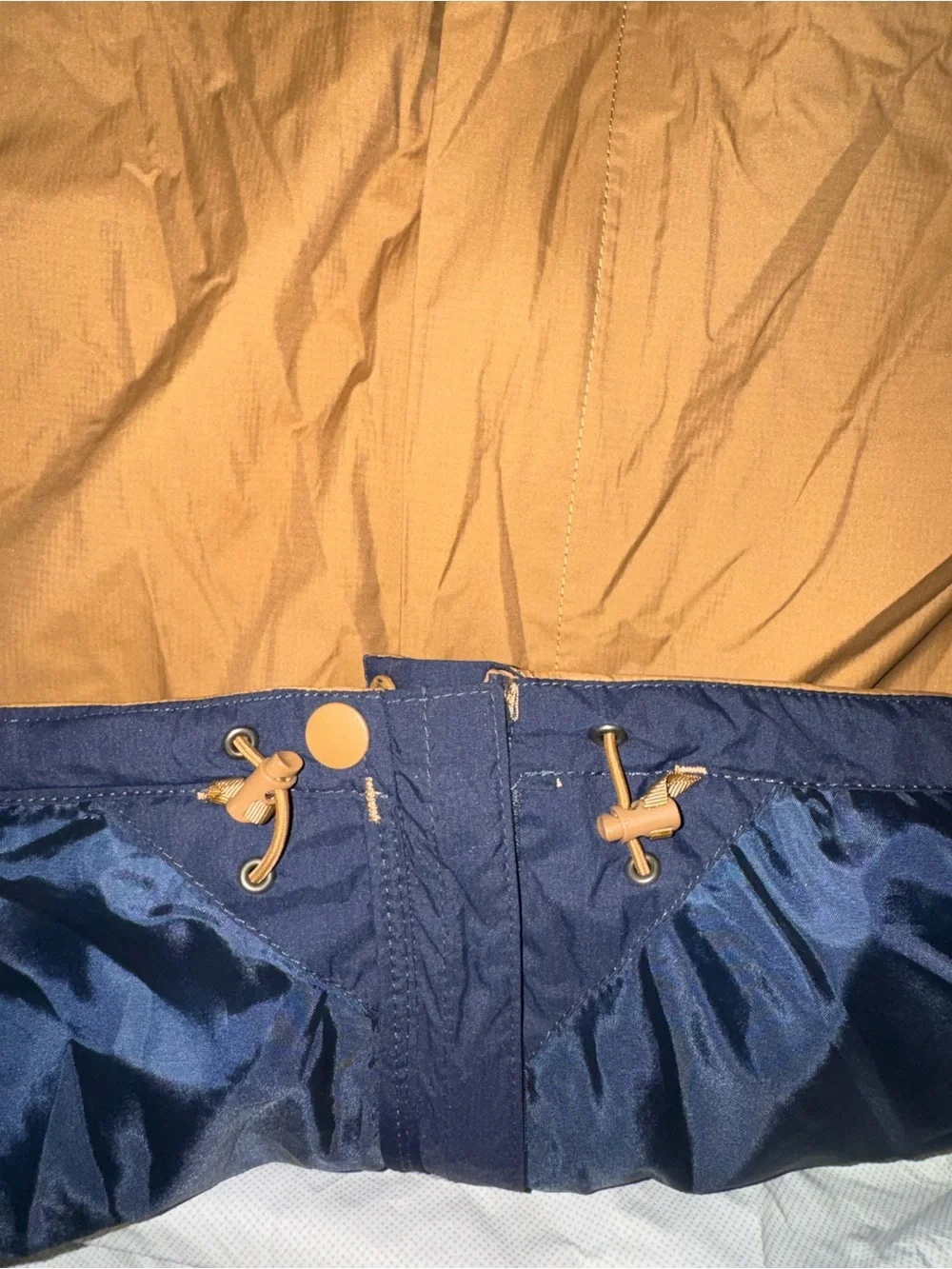 The North Face Navy and Brown Hooded Rain Jacket